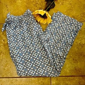 PJ Salvage Blue & Grey Tile Pattern Pajama Pants